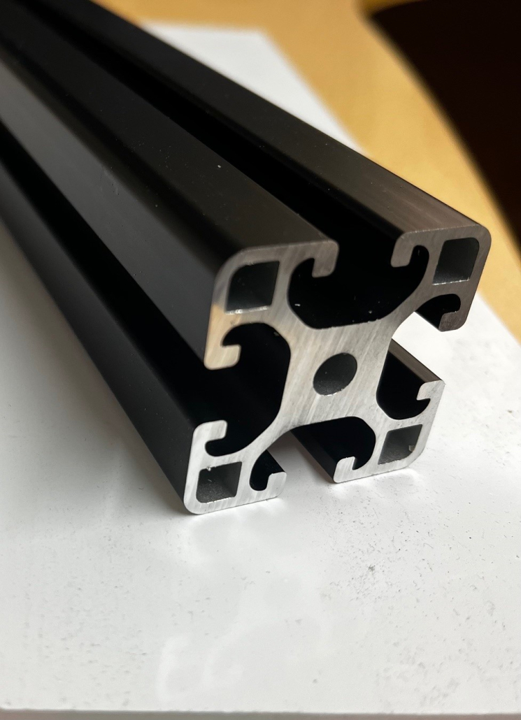 40x40L 8 Slot Aluminium Profile BLACK, (SIM RIG SUITABLE)