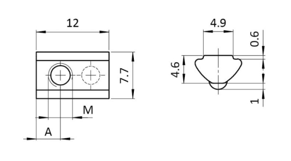 M4 5 SLOT T SLOT NUT - Image 2