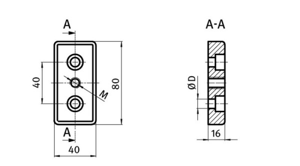 Transport and Base Plate ZN 40x80,M12 Plain - Image 2