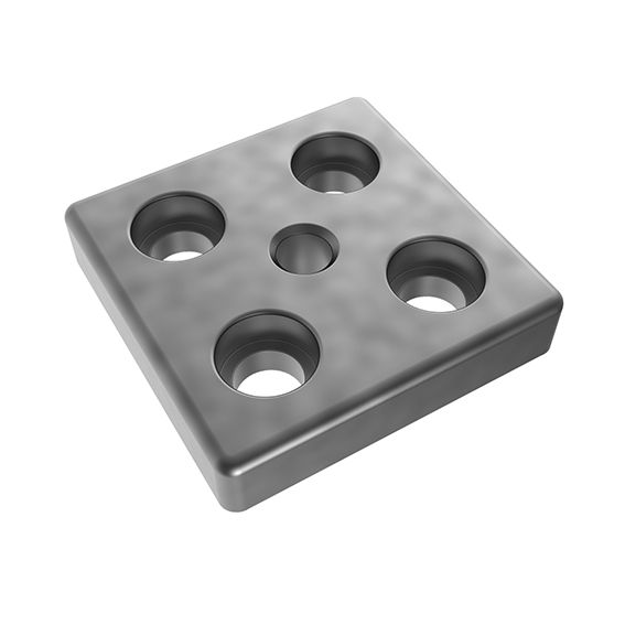 Transport and Base Plate ZN, 80x80, M12 PLain