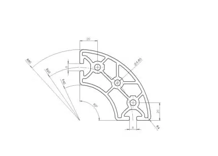 40RR90 8 Slot Aluminium Profile - Image 2